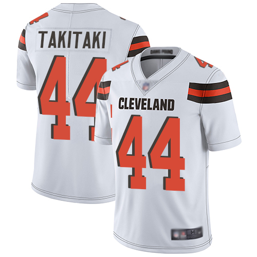 Cleveland Browns Sione Takitaki Men White Limited Jersey 44 NFL Football Road Vapor Untouchable